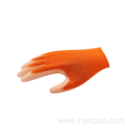 Hespax Customized Carbon Fiber PU Coated Work Gloves